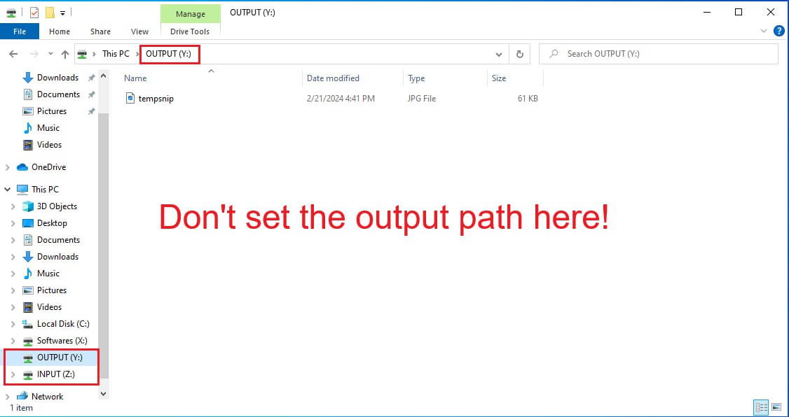 Don't set the output path here - Chip Render